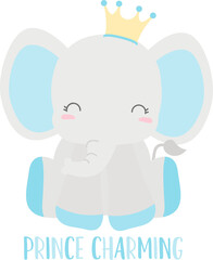 Baby Shower Elephant Blue Boy