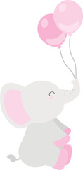 Baby Shower Elephant Pink Girl
