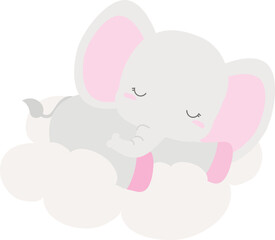 Obraz na płótnie Canvas Baby Shower Elephant Pink Girl