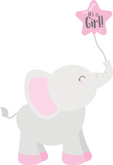 Baby Shower Elephant Pink Girl