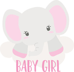 Baby Shower Elephant Pink Girl