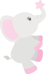 Baby Shower Elephant Pink Girl