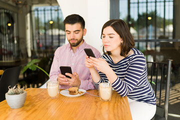 Tired woman and man having a failed date