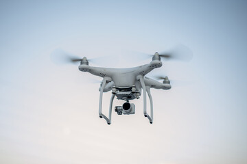 drone in the air close up