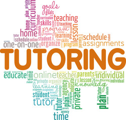 Tutoring conceptual vector illustration word cloud isolated on white background.