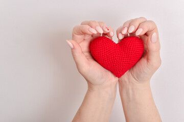 Fototapeta premium Valentine's day banner. Love. Organ donation. Pregnancy. Copy space.