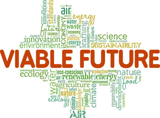 Viable Future conceptual vector illustration word cloud isolated on white background.