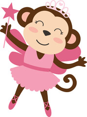 Monkey Ballerina Pink