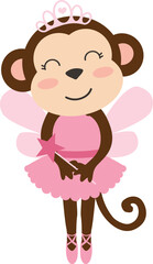 Monkey Ballerina Pink
