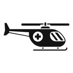 Rescue helicopter icon simple vector. Air ambulance