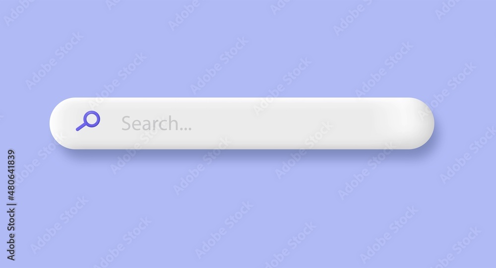 Aufkleber search bar template for website. navigation search for browser. realistic 3d. vector illustration.