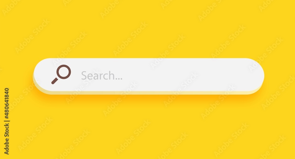 Poster search bar design element isolated on yellow background. search bar for ui. vector illustration.