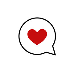 Love sticker. Valentine icon with heart