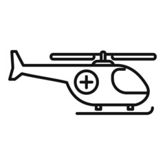 Rescue helicopter icon outline vector. Air ambulance