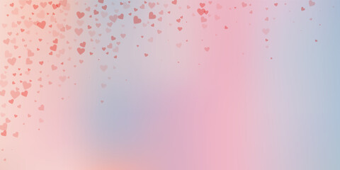 Red heart love confettis. Valentine's day falling