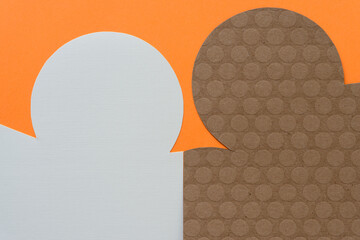 paper background or backdrop composed with circles or semi-circular motifs