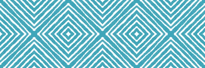 Wall murals Turquoise Striped hand drawn seamless pattern. Turquoise