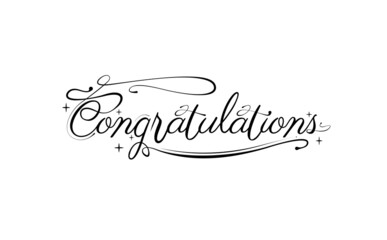 Congratulations Lettering design vector. Greetings sign of successful day