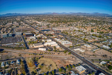 Fototapeta na wymiar Aerial View of the Phoenix Suburb of Gilbert, Arizona