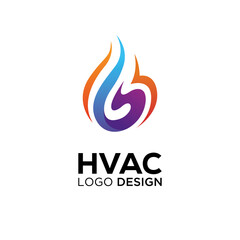 HVAC logo design for heating ventilation and air conditioning company