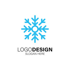 Air Conditioning and snowflake logo design