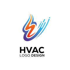 Fototapeta na wymiar abstract heating and cooling hvac logo design for your company