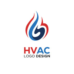 Obraz premium HVAC logo design for heating ventilation and air conditioning company