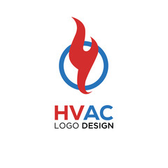 abstract heating and cooling hvac logo design for your company
