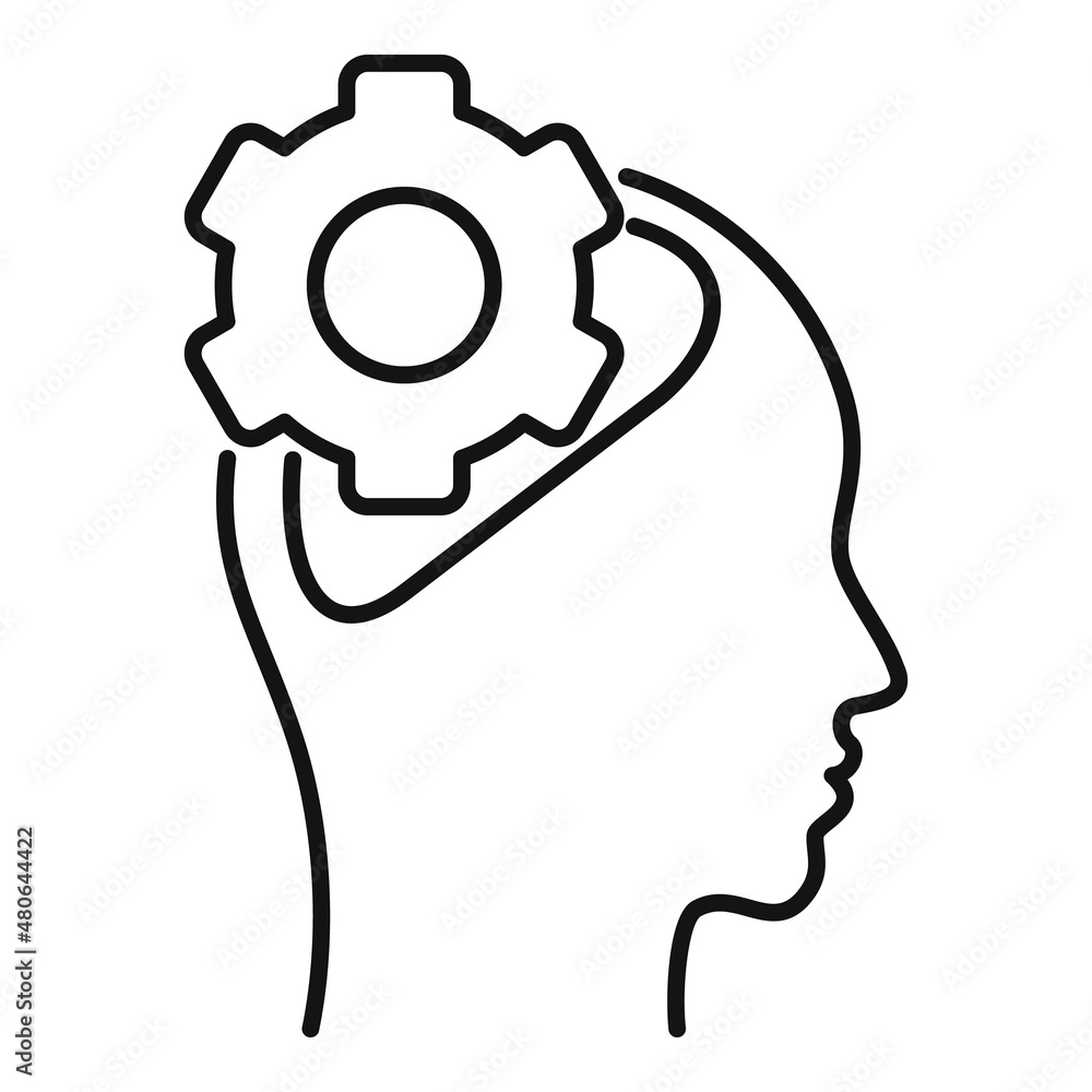 Poster adaptive transition icon outline vector. skill adapt