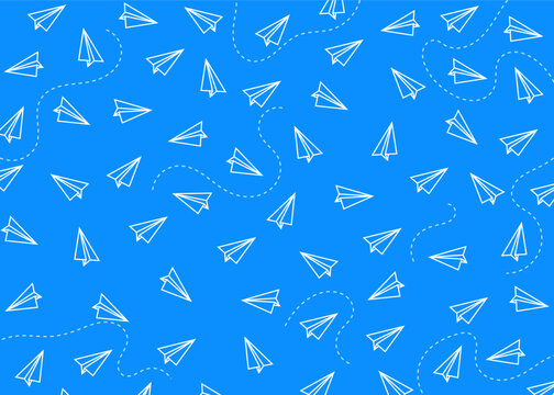background design with paper airplane pattern