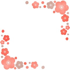 梅のフレーム イラスト素材 背景 メッセージカード
