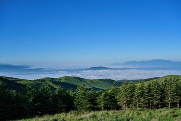 車山高原から見た山並みと雲海のコラボ情景＠長野