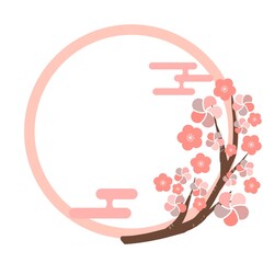 梅のフレーム イラスト素材 背景 メッセージカード