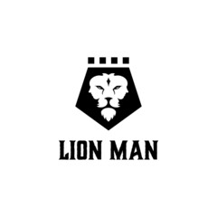 Lion man logo vector illustration