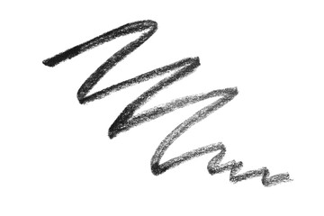 Hand drawn pencil scribble on white background, top view