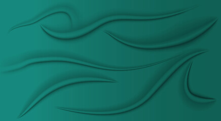 Original graphic wallpaper. Discreet background. There are several folds on the green fabric.