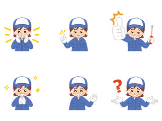 自動車整備士の女性　ジェスチャー