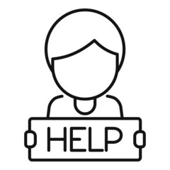 Help request icon outline vector. Information service