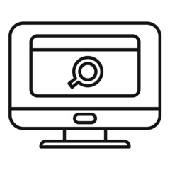Pc search bar icon outline vector. Form online