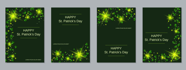 Fototapeta na wymiar St.Patrick's Day flyer vector collection. Greeting and invitation card, banner, coupon, booklet, voucher design template