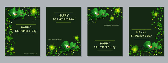 St.Patrick's Day flyer vector collection. Greeting and invitation card, banner, coupon, booklet, voucher design template