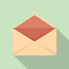 Close envelope icon flat vector. Mail letter