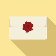 Business envelope icon flat vector. Mail letter