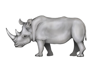 Illustration of rhino isolated on white 
