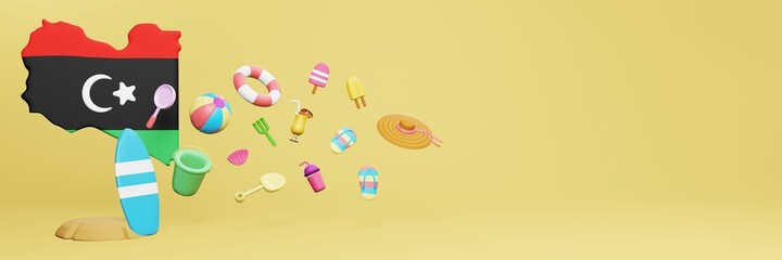 3d rendering of summer vacation in Libya for social media template