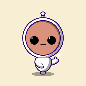 Illustration of a cute ghost named pocong