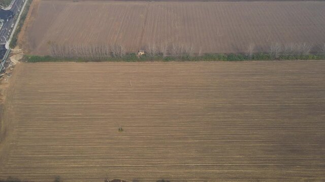 aerial photography outdoor rural wheat field