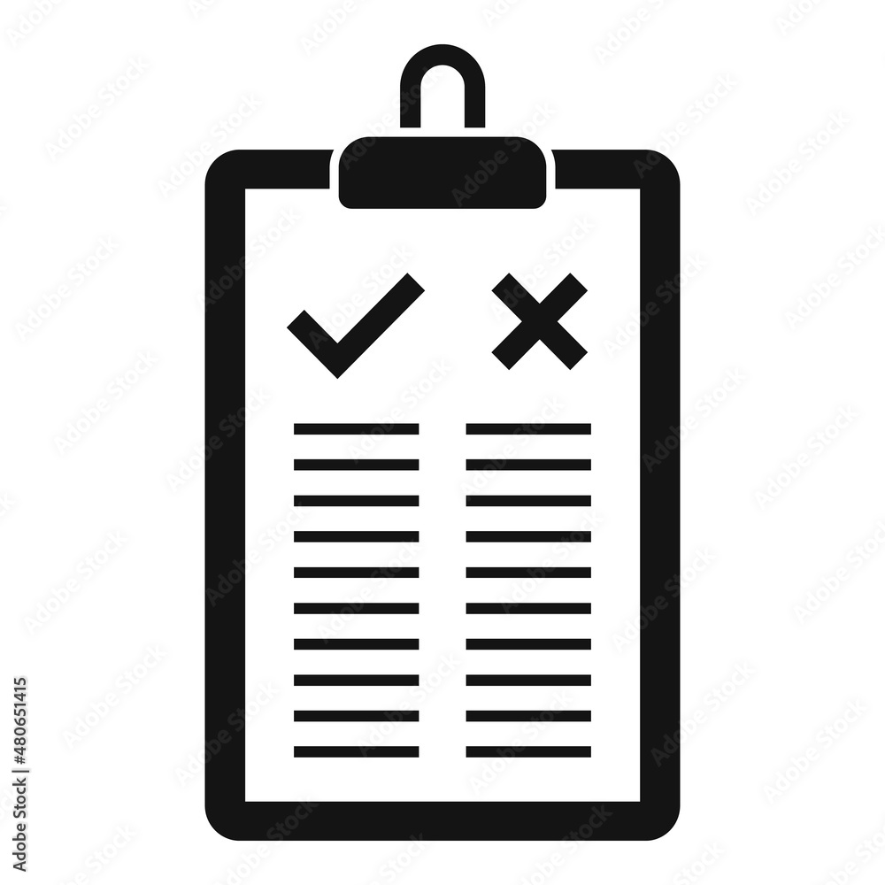 Poster clipboard compare icon simple vector. scale comparison