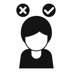 Manager comparison icon simple vector. Scale balance