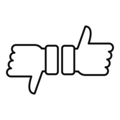 Like unlike comparison icon outline vector. Scale balance